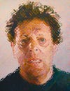 Artist Chuck Close has been doing pixelated portraits for years, but at an upcoming exhibit, he'll be going digital, creating with inkjet printers. Here, an oil portrait of composer Philip Glass.