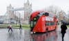 This is a prototype of the new model of the iconic double-decker London bus. This one, rolled out last week, is a hybrid, pleasantly curvy and asymmetrical bus boasting three doors and two staircases for easier boarding. Read more over at <a href="http://www.fastcodesign.com/1665662/londons-futuristic-new-double-decker-bus-hits-the-streets">FastCoDesign</a>.