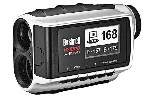 Plan shots without seeing the flag. Bushnell's laser rangefinder is the first to come with 16,000 golf courses preloaded, so its GPS lets you see past dogleg curves. Use the laser to measure the distance between you and a bunker. Bushnell Hybrid Golf Rangefinder, $500; <a href="http://www.bushnellgolf.com/hybrid/laser_gps.cfm">Bushnell</a>