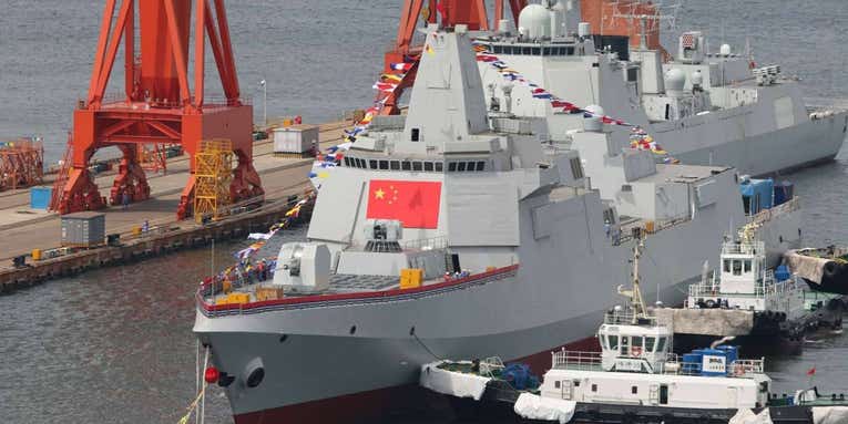 China launched two more massive Type 055 warships