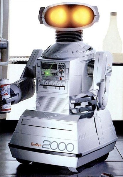 Apparently, Omnibot was such a huge hit at parties that its inventors gave it a upgrade. Omnibot 2000 was not only capable of wheeling around an hors d'oeuvres tray, but it could pour you drinks while "singing your favorite aria." Read the full story in <a href="http://books.google.com/books?id=96DnlrVhzDsC&amp;lpg=PA84-IA3&amp;dq=omnibot%20grows%20up&amp;as_pt=MAGAZINES&amp;pg=PA84-IA3#v=onepage&amp;q&amp;f=false">"Omnibot Grows Up"</a>