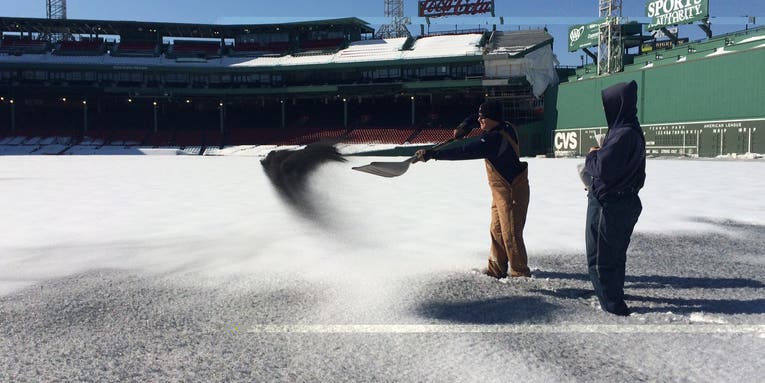 Fenway Is Using Black Sand To Melt Away Monster Amounts Of Snow