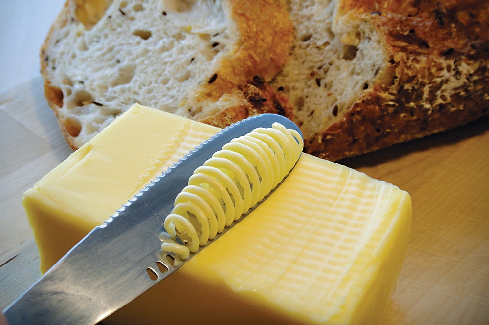 Sure, it's the kind of problem you'd see in a late-night infomercial, but spreading cold butter on toast isn't easy. Struggle no more: Australian industrial design group Design Momentum embedded a grater into a butter knife, turning clumps into thin ribbons. <a href="http://www.butterup.com.au/"><strong>$15</strong></a>