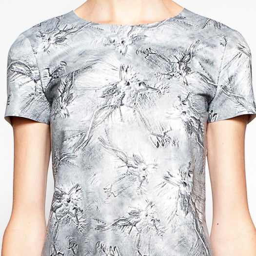 Detail from a fossil-print leather t-shirt. (Mathieu Mirano Spring/Summer 2013.)