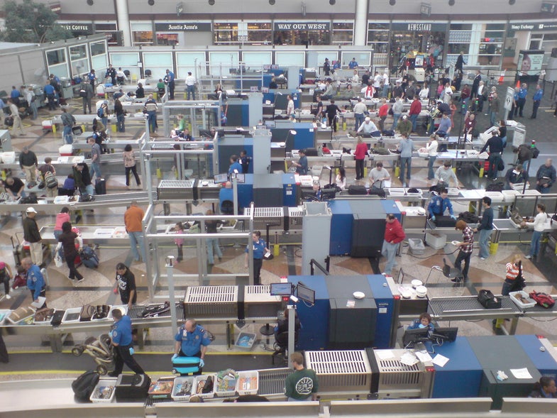 Security screening area at Denver International Airport