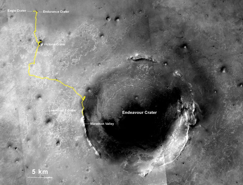 The rover is heading to Marathon Valley.