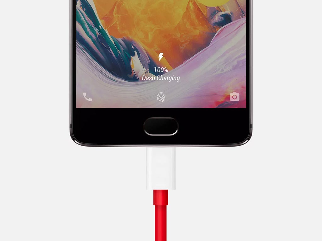 The OnePlus's fast-charging cable.