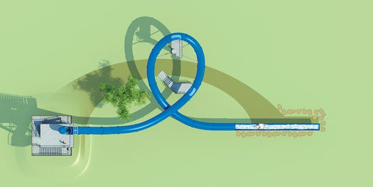 Here, the ride as seen from above. Visit The Scorpion's Tail at <a href="http://www.noahsarkwaterpark.com">noahsarkwaterpark.com</a>