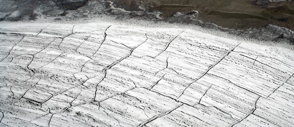 Cracks in Arctic permafrost