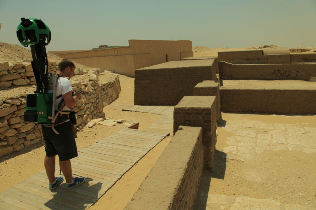 Walking the Saqqara site with Goggle's Trekker camera.