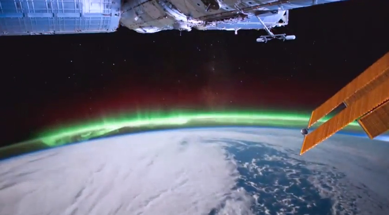 Video: ISS Soars Above Beautiful Auroras, Lightning and Stormy Weather Back on Earth