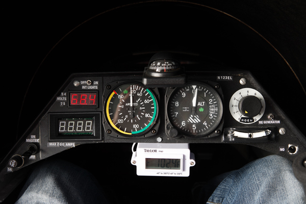 The cockpit of an entirely electric airplane.
