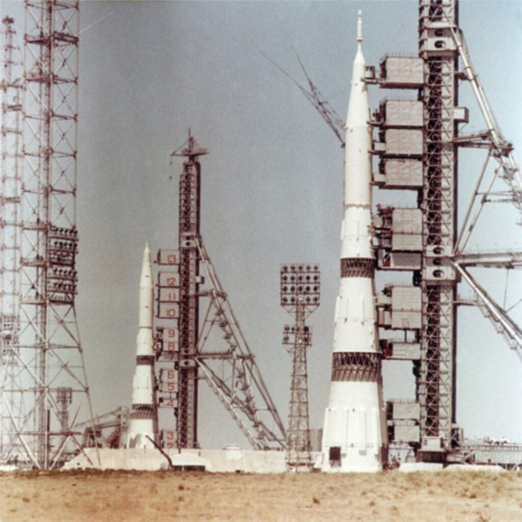 Two N-1 rockets on launch pads