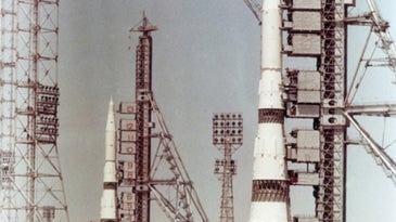 Two N-1 rockets on launch pads