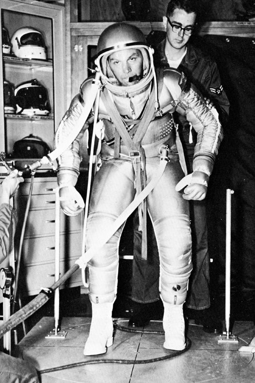 Project Mercury, NASA's first manned space program, used a modified suit based on a pressure suit the Navy made for squadrons in colder areas of the U.S. The Mercury spacesuit featured a torso personally tailored to each of the seven astronauts on the mission. Unfortunately, mobility was a major struggle in designing early spacesuits, and when the suit was pressurized (in the event the cabin lost pressure) astronauts were essentially immobilized.