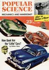 Cover of Popular Science magazine from May 1951 with three cars zooming past