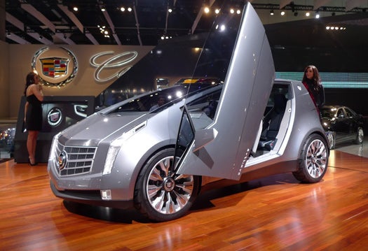 Cadillac designed their ULC—Urban Luxury Concept—as a small luxury city car. We like the hinged doors and the small size; it's like Caddy's version of the Aston Martin Cygnet. Cadillac designed the ULC for a small hybrid with 1.0-liter, three-cylinder engine and a dual-clutch transmission.