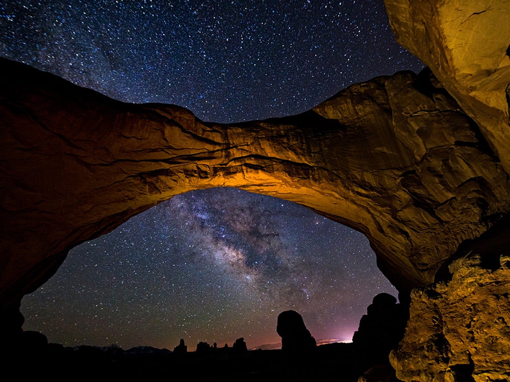 Double Arch Milky Way Galaxy Arches National Park Utah