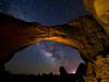 Double Arch Milky Way Galaxy Arches National Park Utah