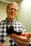 Biologist Bruce Patterson inspects one of 58,000 bat specimens, representing more than 500 species, housed at the Field Museum of Natural History.