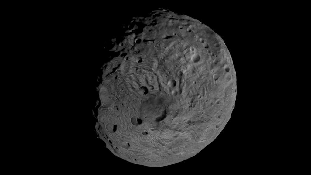 cratered surface of vesta
