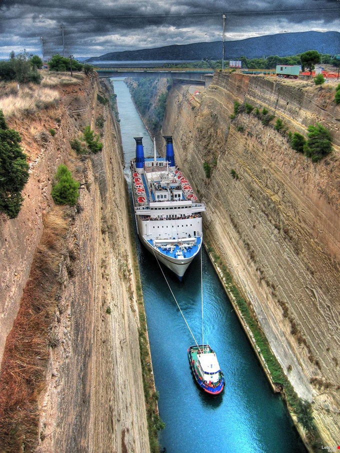 Have you heard of the <a href="http://en.wikipedia.org/wiki/Corinth_Canal">Corinth Canal</a> in Greece? It is comically narrow, apparently.