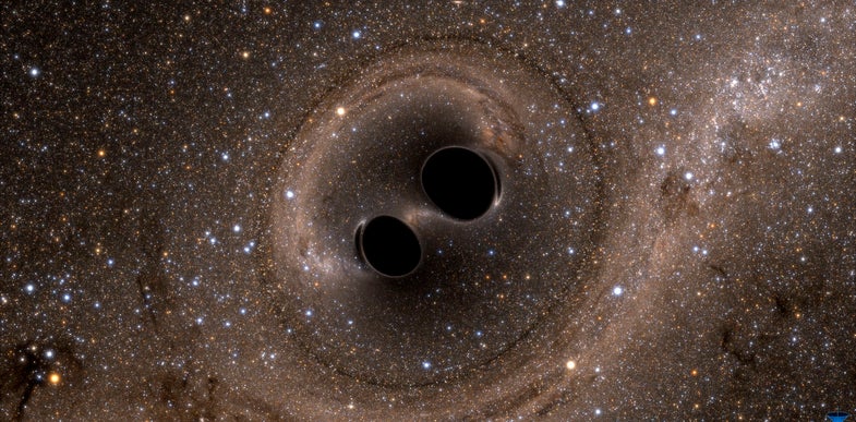 Oh hey, I heard ripples in space and time, generated as two black holes merged. Call me back.