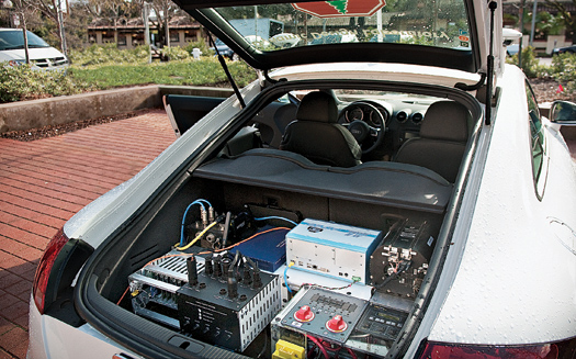 Shelley, the autonomous Audi, is driven by a trunk full of computers.