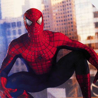 HERE COMES SPIDEY<br />
Tobey McGuire stars as the web-casting superhero, in theaters now.