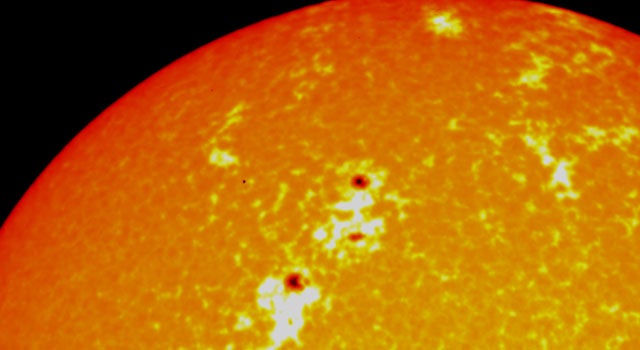 The solar minimum occurs roughly every 11 years, when fewer sunspots like these appear.