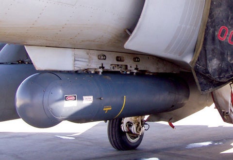 Litening targeting and sensor pod on a grounded aircraft