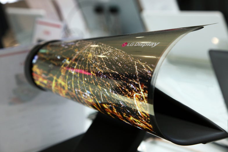 LG will showcase their flexible OLED display at CES 2016.
