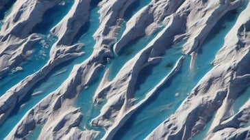 Meltwater in crevasses in southern Greenland
