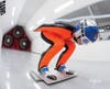 Sarah Hendrickson hones her “in-run” position—her form as she approaches the jump—in a wind tunnel. This year, women will be competing in Olympic ski jump for the first time.