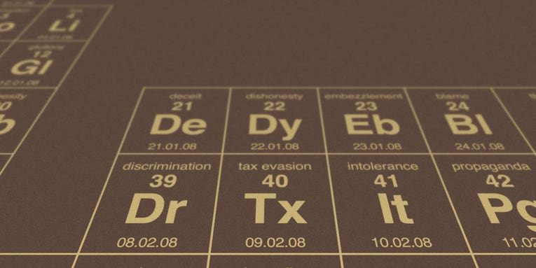 The Periodic Table Of Humanity’s Worst Vices [Infographic]