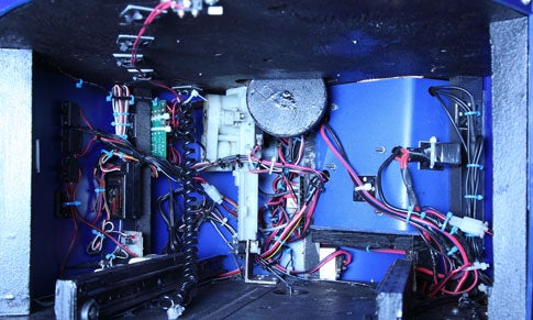 The motors inside a homemade bartending robot named Bar2D2.