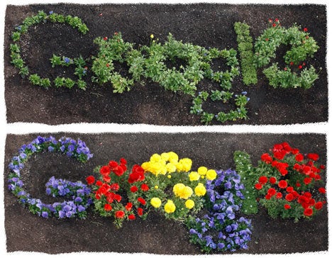 Google did changed from the traditional doodle, and instead made a time-lapse of flowers growing in the shape of the company logo.