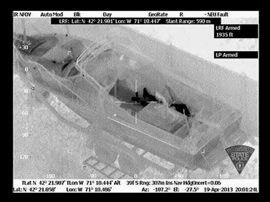 Image taken by a FLIR camera on a Massachusetts State Police helicopter.