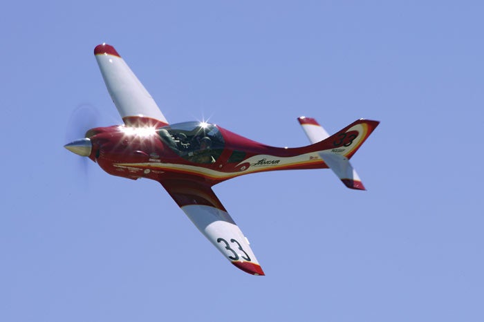 Greenamyer in a heavily modified Lancair Legacy shortly after winning last year's Sport Gold race.