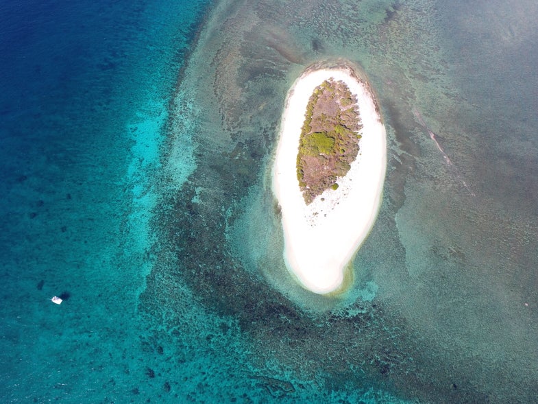 A small island in the ocean.