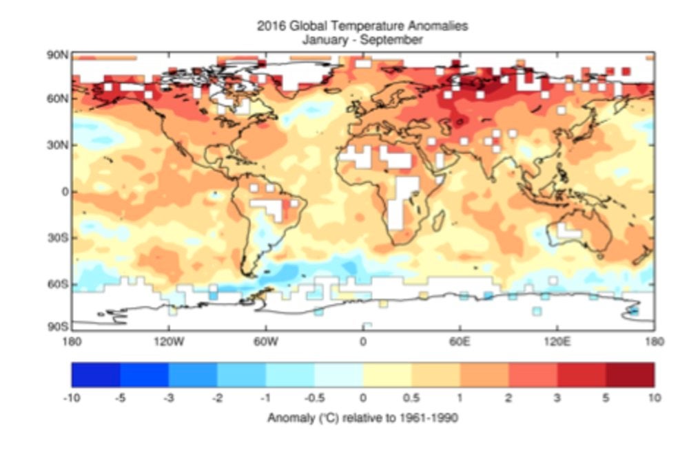 2016 hottest year on record