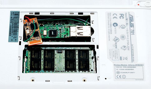 The insides of an Eee PC.