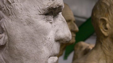 The nose of a sculpture