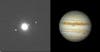 My first attempt at Jupiter [left] demonstrates why it's a tricky first target--the brightness of the planet against the darkness of space casts a wide dynamic range for the novice to capture. But it's possible, as a photo taken with the same camera provided by the SBIG folks shows [right].