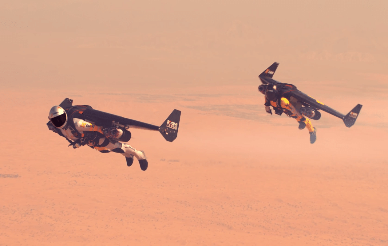 Watch Video of 2 Guys With Jetpacks Fly Around Airplane in Dubai