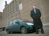 Minneapolis mayor R.T. Rybak with his hybrid Prius