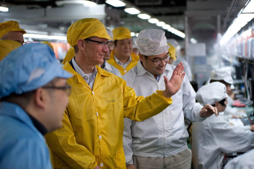 Apple CEO Tim Cook went to visit Apple's manufacturing plants in China. Many photographs were taken, and many <a href="http://www.nytimes.com/2012/03/30/technology/apples-chief-timothy-cook-visits-foxconn-factory.html?_r=1&amp;hpw&amp;gwh=C8C8C5C93C136492B2564FA33F675B2C">words have been written</a>.
