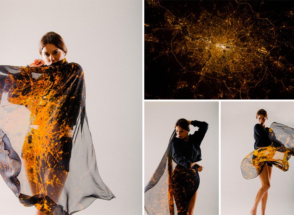 Ever wanted to wear a galaxy around your neck? Well, thanks to New York-based design company Slow Factory, now you can. They've used NASA images of galaxies and cities at night and printed them on translucent scarves. Science-y fashion will cost you, though; the ones on sale in the Colossal shop run between $95 and $295.