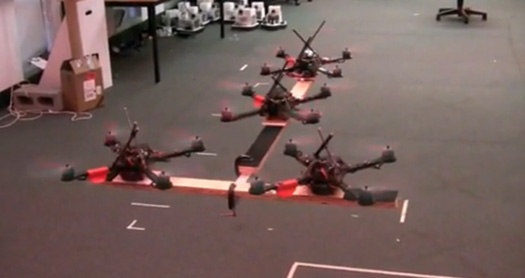 Video: UPenn’s Amazing Quad-Rotor Drones Now Work in Teams to Lift Heavy Payloads Together