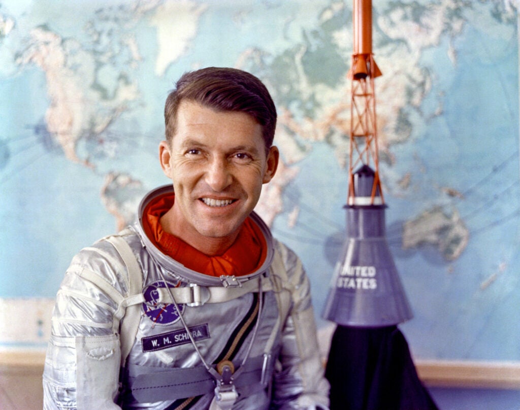 Wally Schirra in his astronaut suit